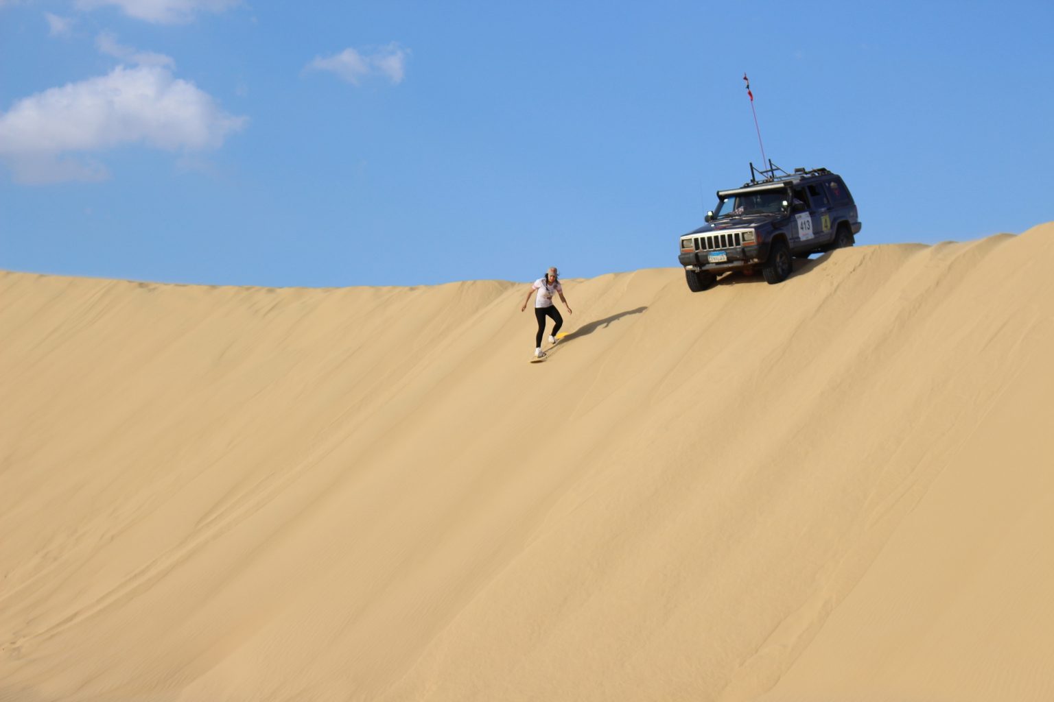Sandboarding the Egyptian Dunes